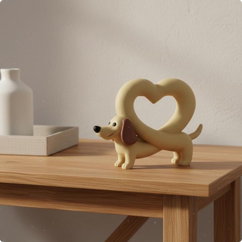 Affectionate canine statue - canine,