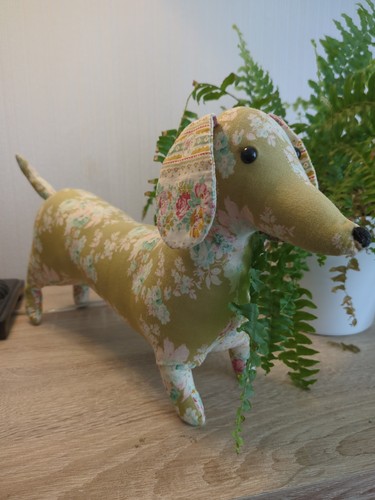 Vintage style fabric - fabric, dachshund